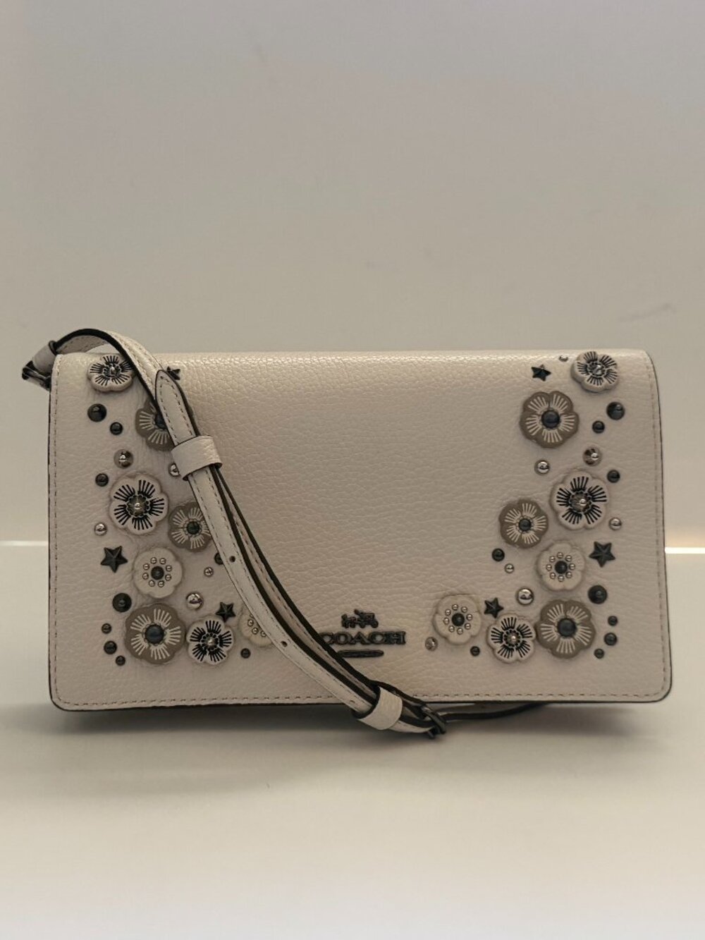 Coach Willow Floral Chalk Foldover Crossbody Bag or Clutch